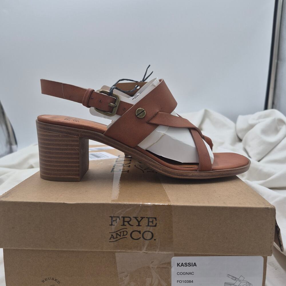NEW Frye and Co. Kassia strappy sandal in cognac women's size 6.5